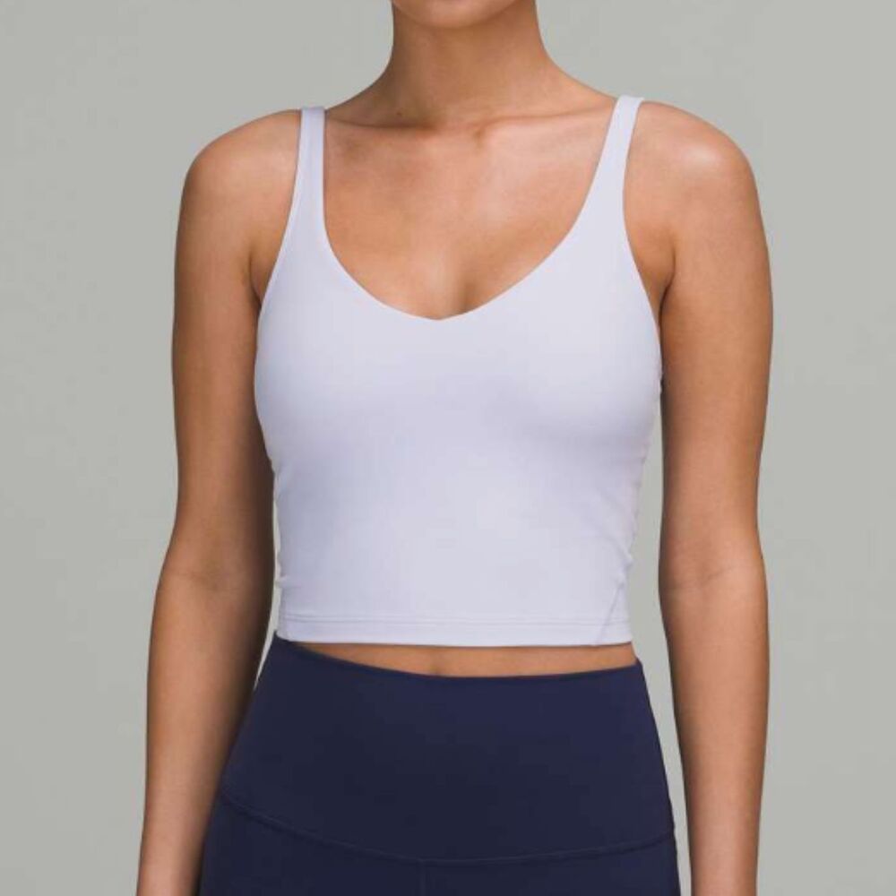 Women Lululemon Align Tank Top Cropped Pastel Blue Size 12 Athleisure Yoga
